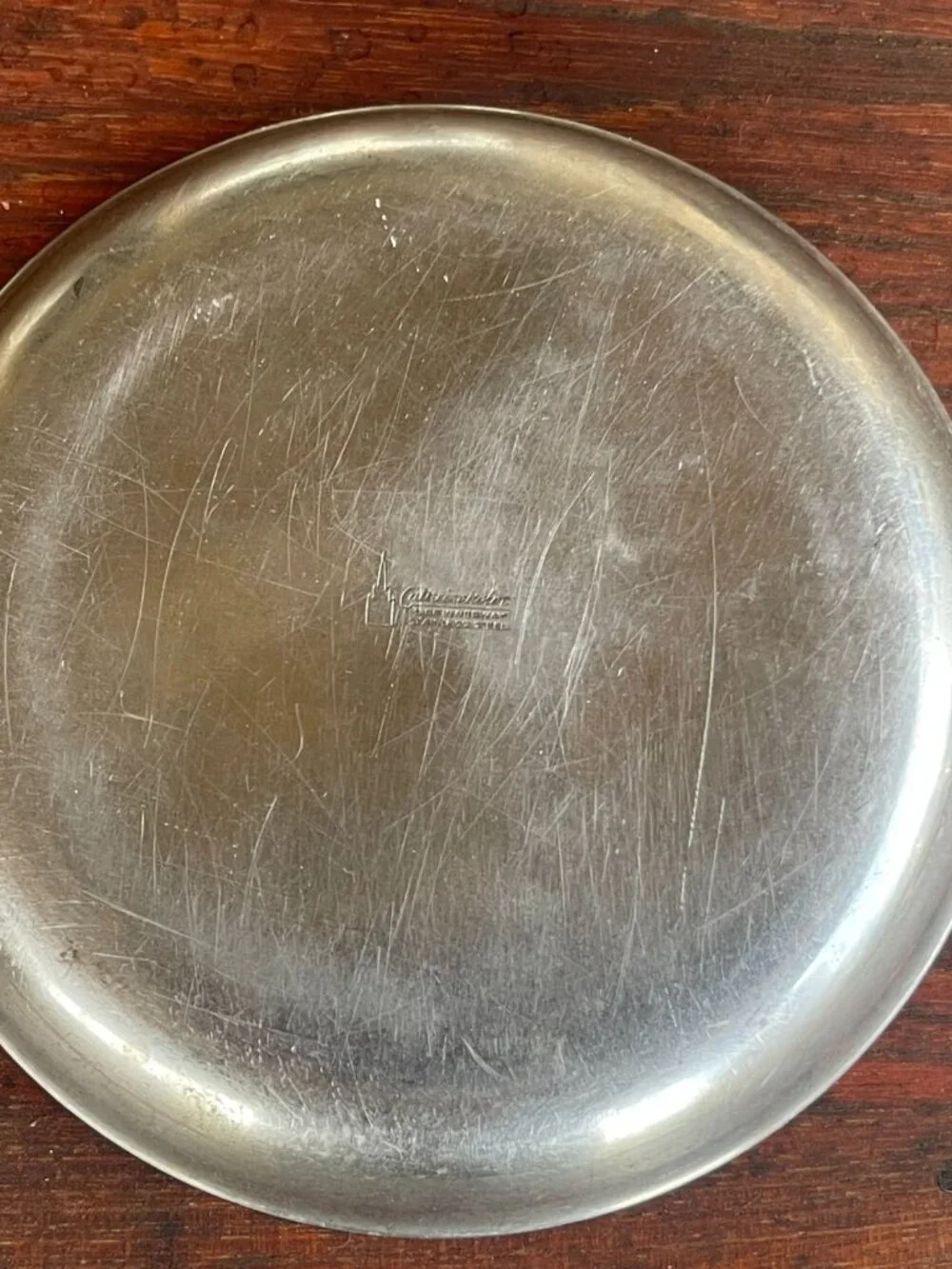 Mid Century Catherine Holm Red Enamel Stainless Steel Trinket Dish
